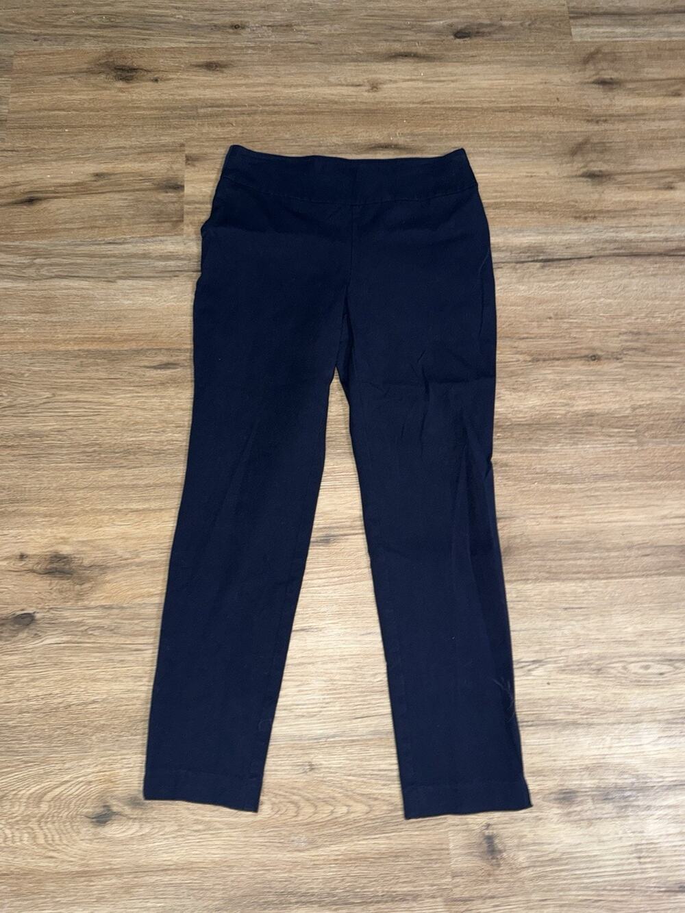 Chicos Fabulously Slimming Pants Size 0 Short US 4 Navy Blue Pull On Ankle Crop